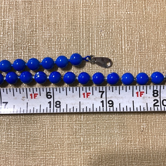 Ooops A Daisy Vibrant Blue enamel metal ball necklaces set of 2 - Picture 4 of 7